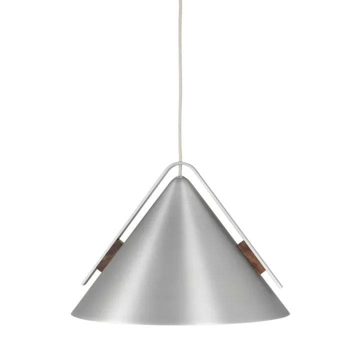Kristina Dam Studio Cone Stor Børstet Aluminium & Valnød – pendel — produktfoto