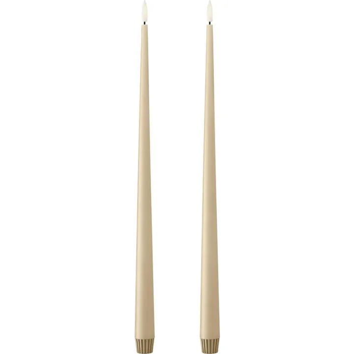 ester & erik LED kronelys, 40 cm, sand, 2-pak – LED-stearinlys — produktfoto