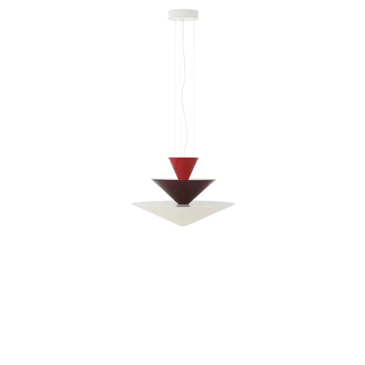 &Tradition Gio LN14 Ø60 Vermilion Red/Dark Burgundy/Ecru White – pendel — produktfoto