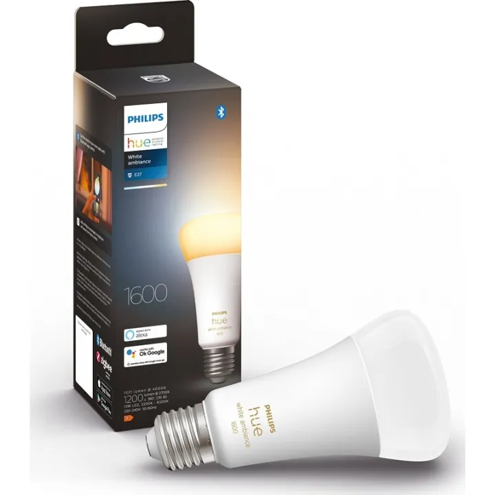 Philips Hue White Ambiance E27 standardpære, 2200K-6500K, 13,5W – pære — produktfoto
