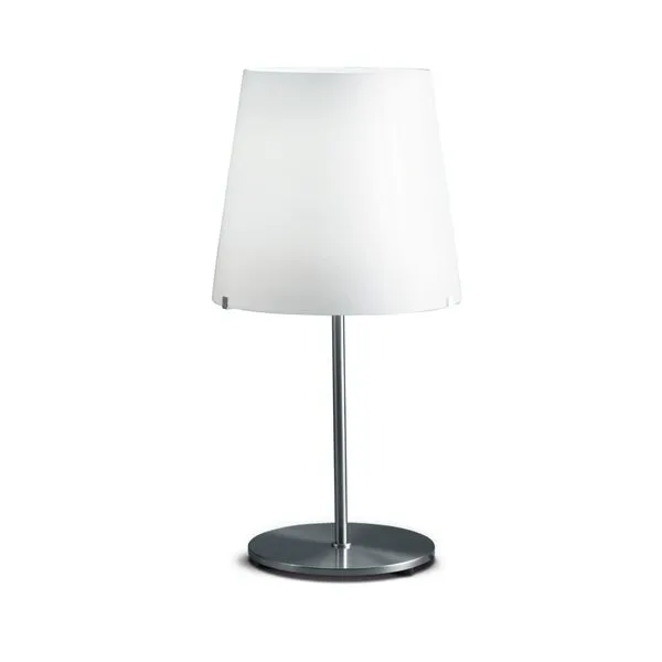 FontanaArte 3247 Stor Satin/Børstet Nikkel/Hvid – bordlampe — produktfoto