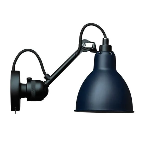 La Lampe Gras N304 Mat Sort & Mat Blå Med Tænd/Sluk – væglampe — produktfoto