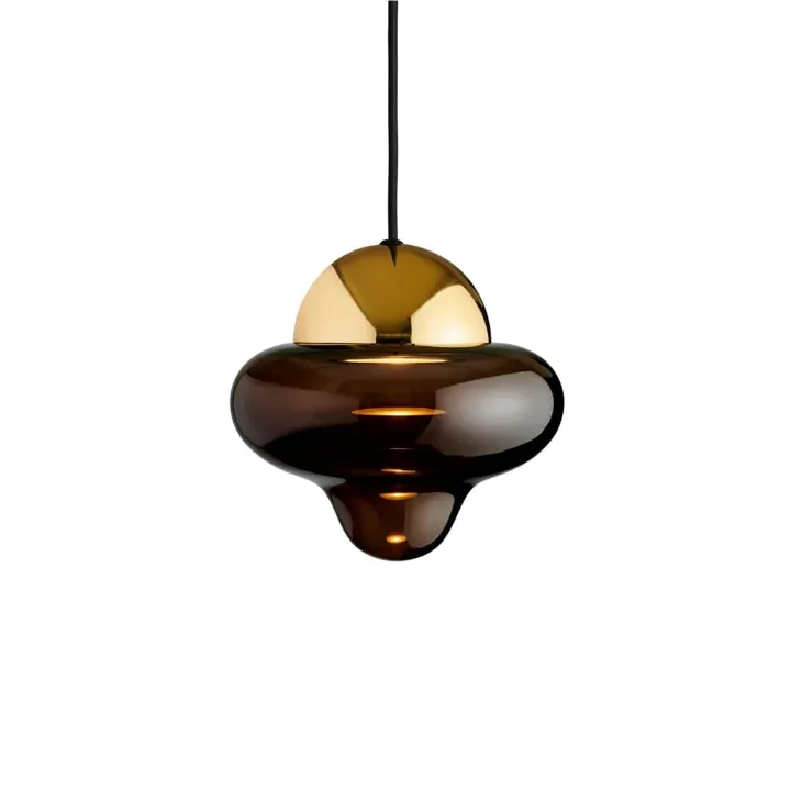 Design By Us Nutty Brown Glass / Gold Dome – pendel — produktfoto