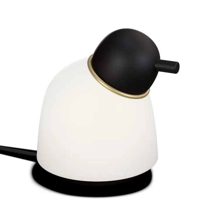 Belid Bird Sort/Messing Opal – bordlampe — produktfoto
