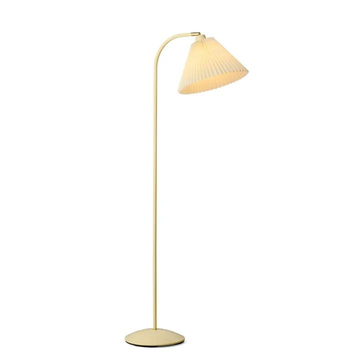 Medina gulvlampe creme/gul forkromet — produktfoto