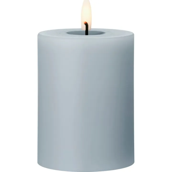 ester & erik LED bloklys, blå, 10 cm – LED-stearinlys — produktfoto