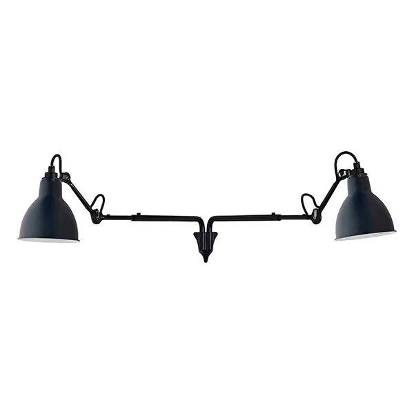 La Lampe Gras N203 Double Mat Sort & Mat Blå – væglampe — produktfoto