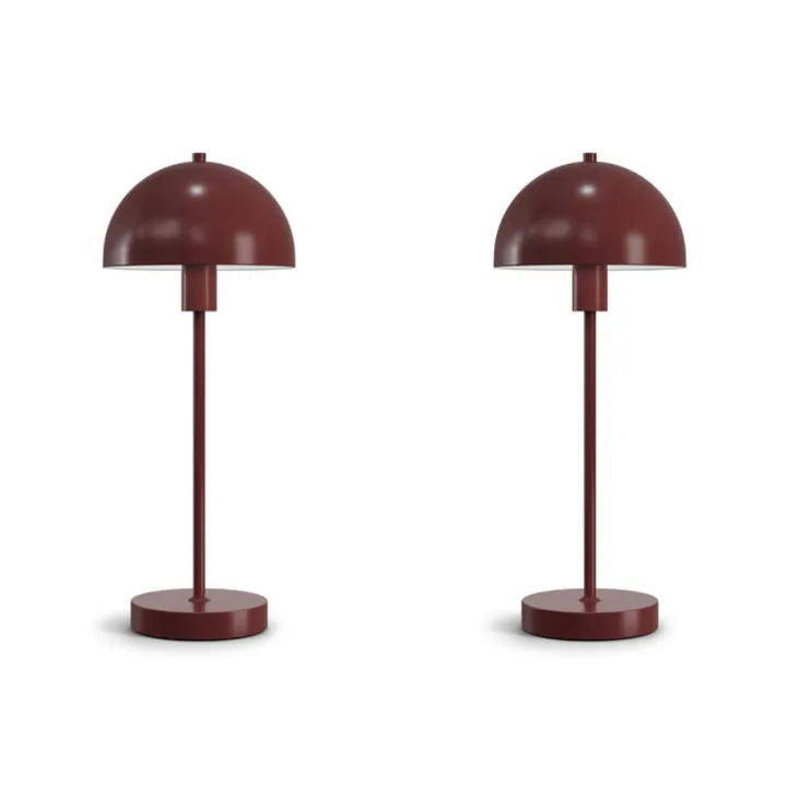Herstal Vienda 2 stk - Vinrød – bordlampe — produktfoto