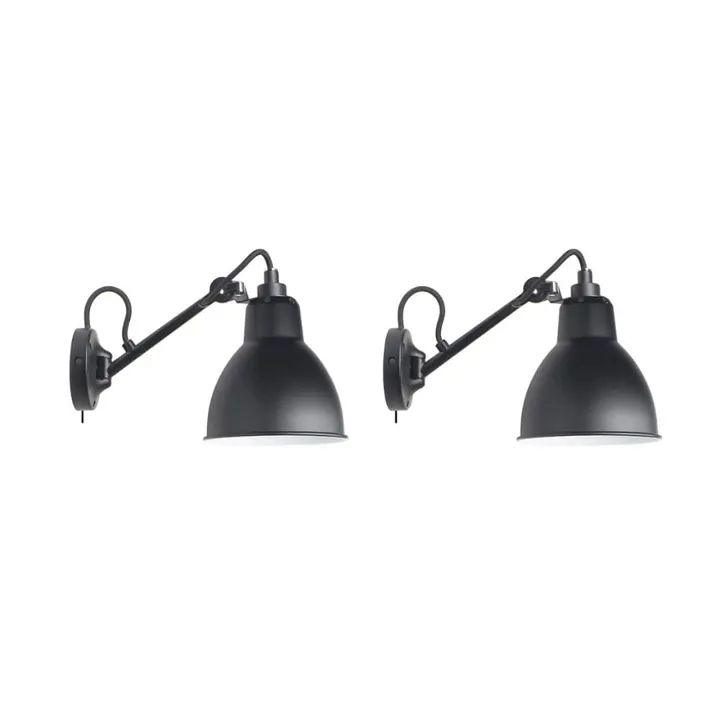 Lampe Gras 104 Sort m/ afbryder 2 pak – væglampe — produktfoto