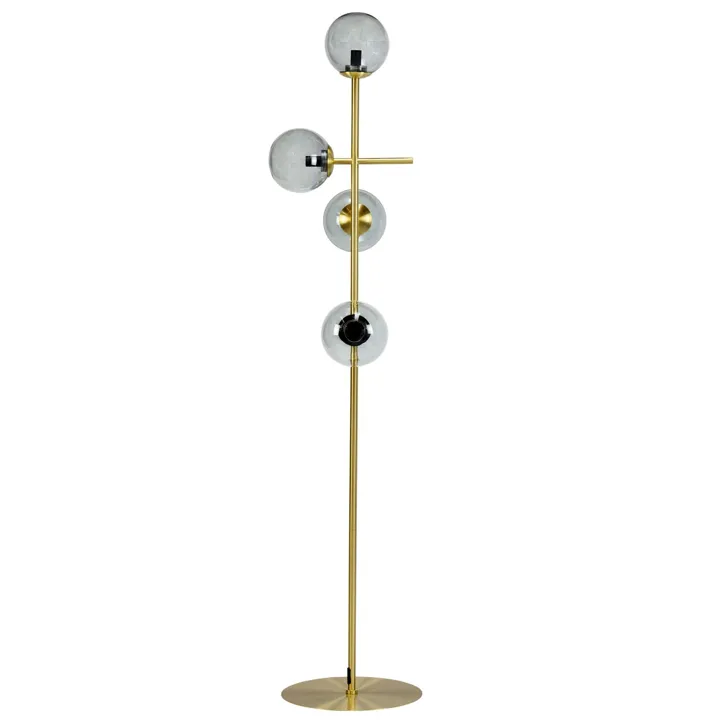 Dyberg Larsen Como Smoke/Messing – gulvlampe — produktfoto