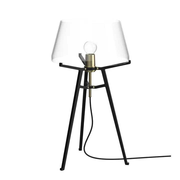 Tonone Ella Sort/Transparent Glas – bordlampe — produktfoto