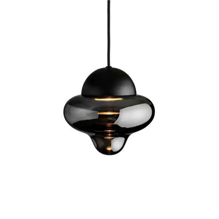 Design By Us Nutty Smoke Glass / Black Dome – pendel — produktfoto
