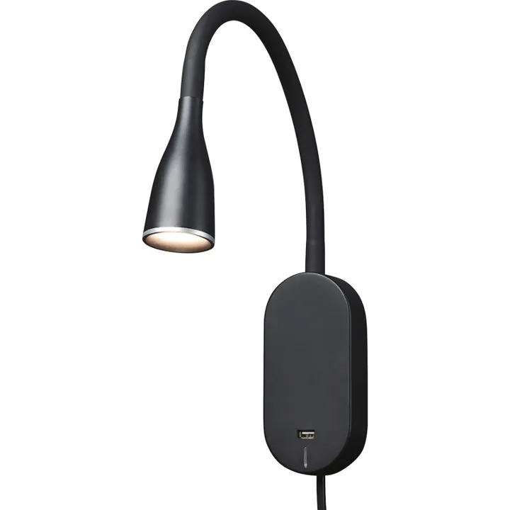 Nielsen Light Eye med USB, sort – væglampe — produktfoto