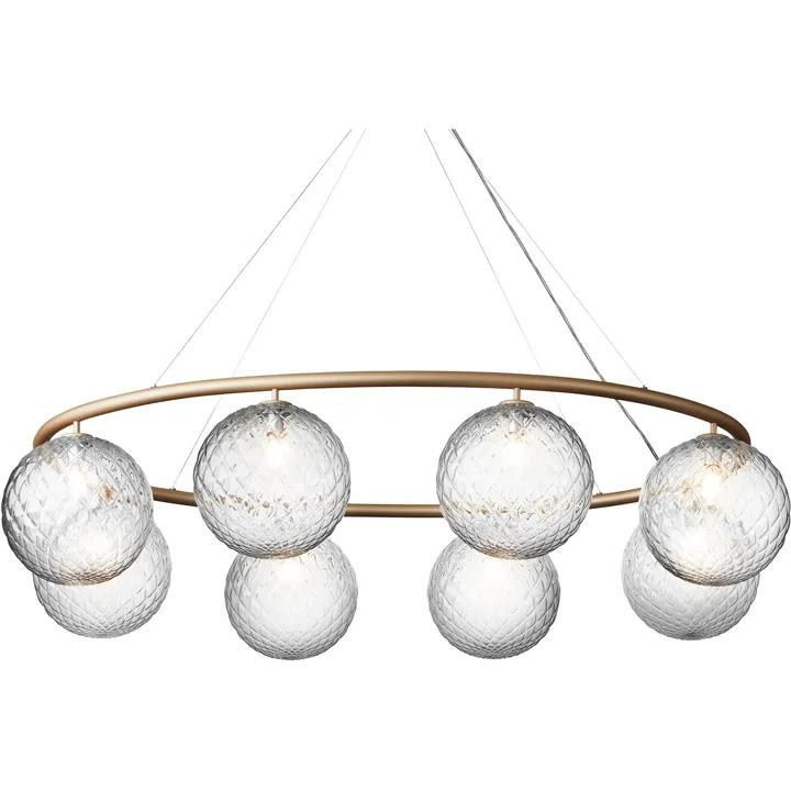 Nuura Miira 8 Oval Messing/Optic Clear – lysekrone — produktfoto