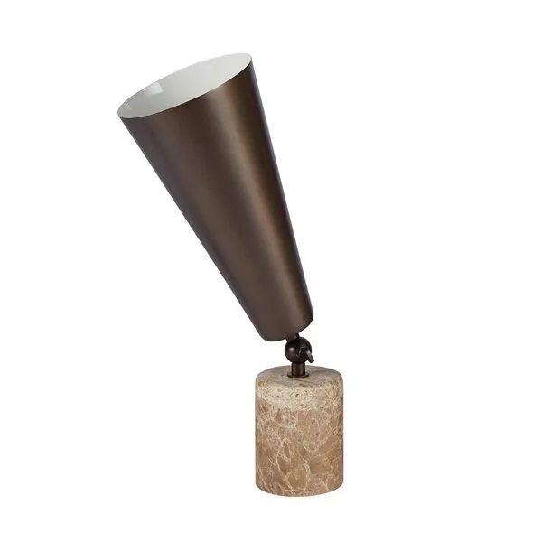 TATO Vox Brun Marmor & Mat Bronze Lille – bordlampe — produktfoto