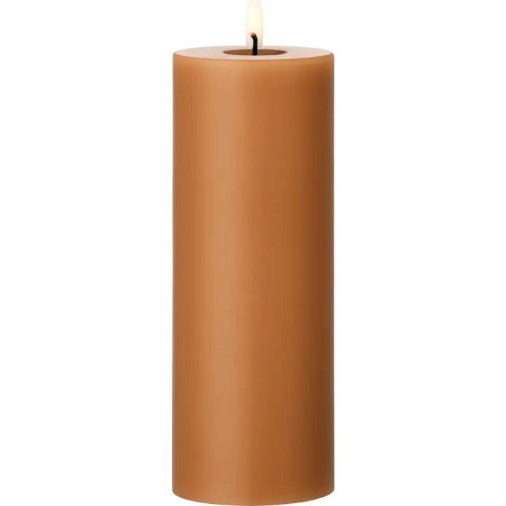 ester & erik LED bloklys, varm brun, 20 cm – LED-stearinlys — produktfoto