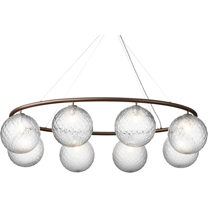 Nuura Miira 8 Oval Mørk Bronze/Optic Clear – lysekrone — produktfoto