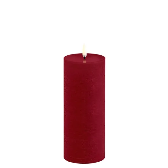 Uyuni LED bloklys, Carmine red, Rustic, 7,8x20cm – LED-stearinlys — produktfoto
