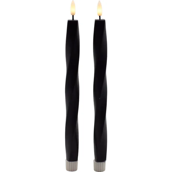 Sirius Sille Nordic Sculpture Twist kunstig stearinlys, sort – dekorationslys — produktfoto