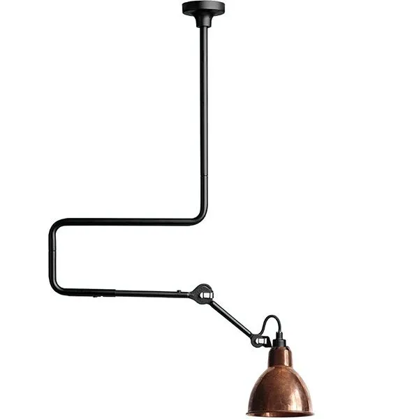 La Lampe Gras N312 Mat Sort/Rå Kobber – loftlampe — produktfoto