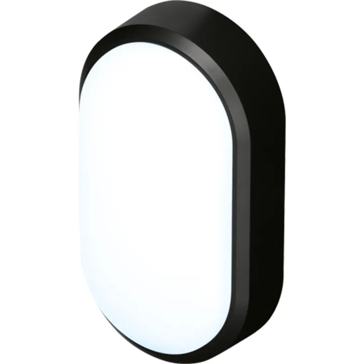 4lite Pylus Oval udendørs , sort – udendørs væglampe — produktfoto