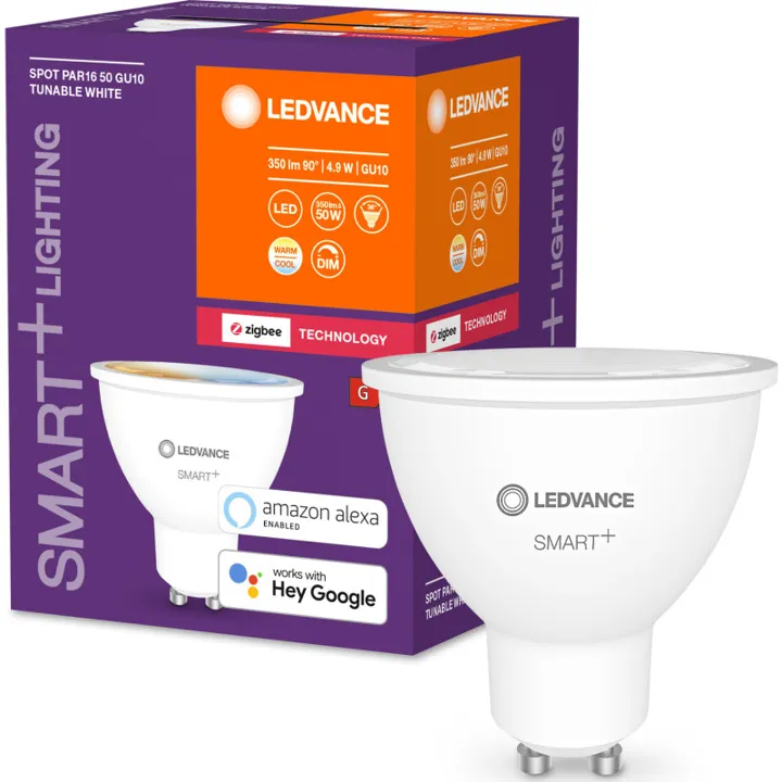 Ledvance Smart+ Zigbee GU10 spotpære, 2700K-6500K , 4,7W – pære — produktfoto