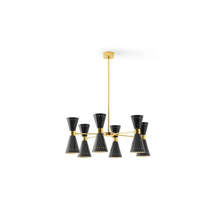 Stilnovo Megafono 12 Guld/Sort/Ivory – pendel — produktfoto