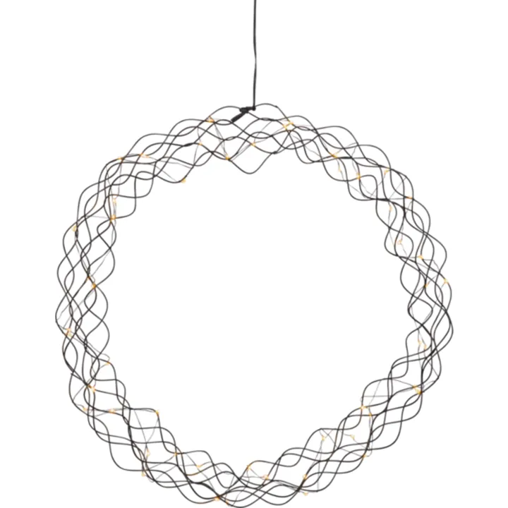 Star Trading Curly juledekoration, Ø48 cm, sort – dekorationslys — produktfoto