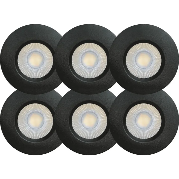 Scan Products Sabina Low Profile indbygningsspot, mat sort, 6 stk – indbygningsspot — produktfoto
