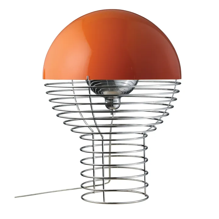 Verpan Wire Ø40 Krom/Orange – bordlampe — produktfoto