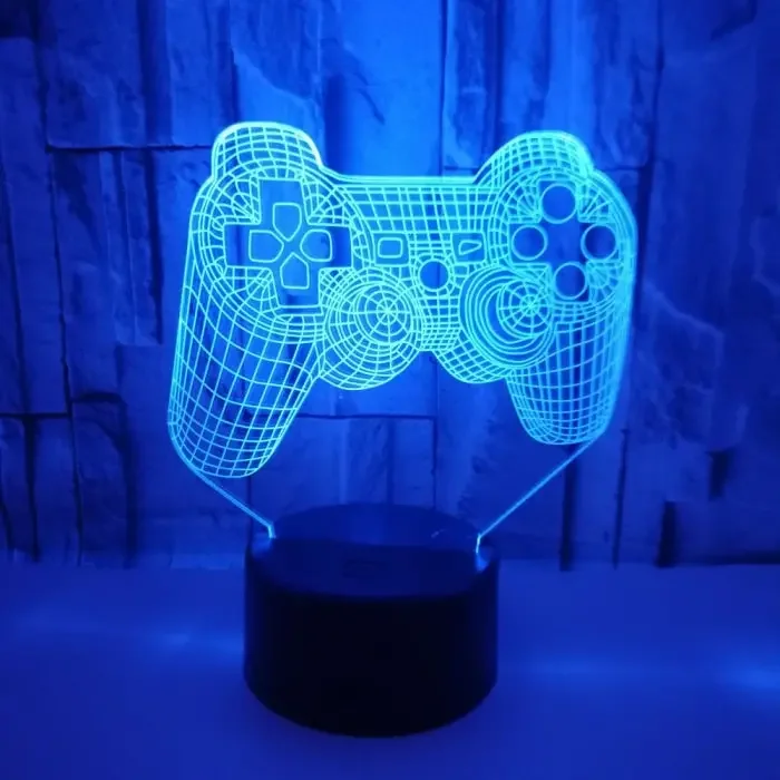 PS3 Controller 3D lampe. Flot lysende PlayStation 3 Controller. Farveskift mellem 7 farver. – dekorationslys — produktfoto
