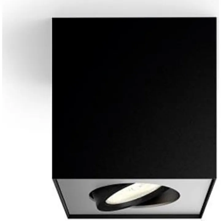 Philips myLiving Box Single påbygningsspot, sort – spot — produktfoto