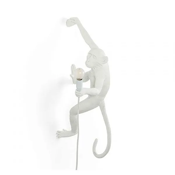 Seletti Monkey Hanging Right Hvid – væglampe — produktfoto