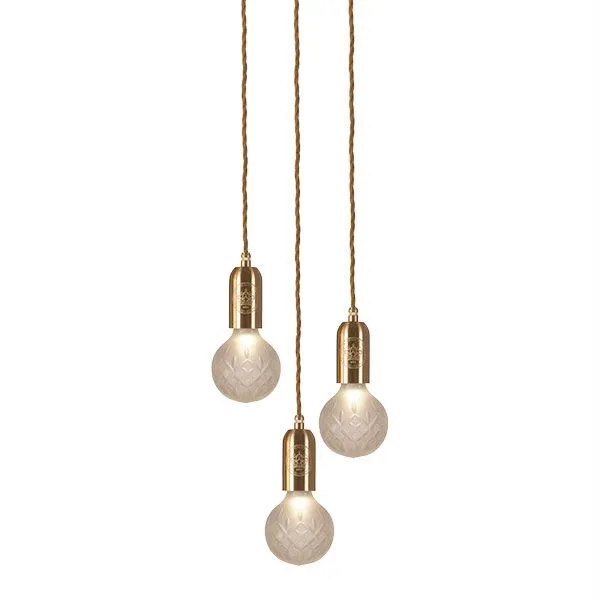Lee Broom Crystal Bulb 3 Stk Matteret/Messing – pendel — produktfoto