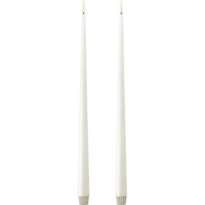 ester & erik LED kronelys, 40 cm, hvid, 2-pak – LED-stearinlys — produktfoto
