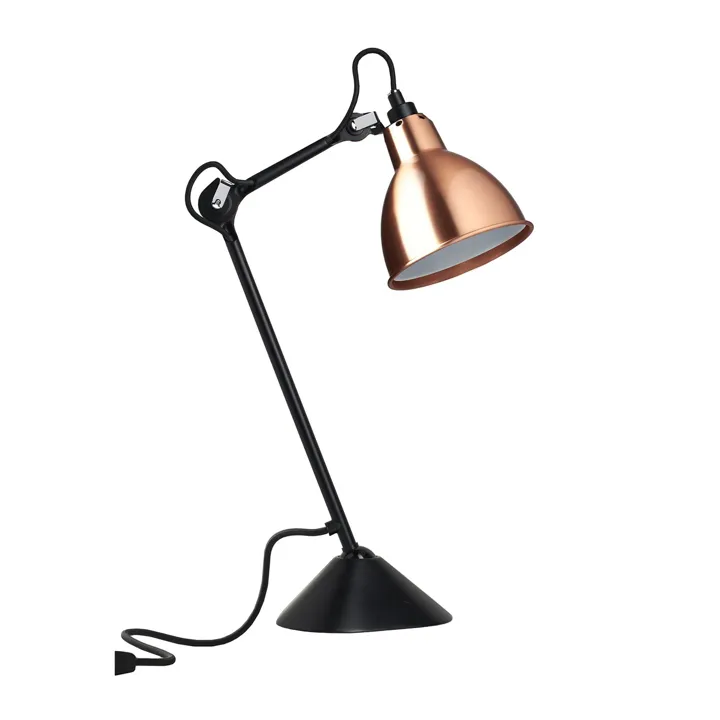 La Lampe Gras N205 Hvid & Mat Sort & Kobber – bordlampe — produktfoto