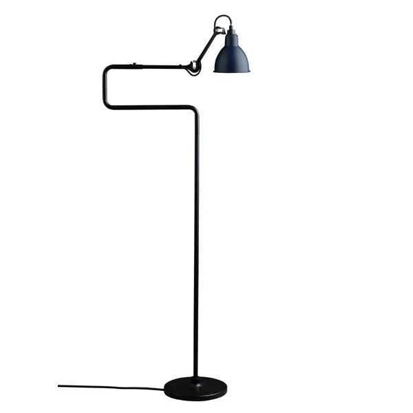 La Lampe Gras N411 Mat Sort & Mat Blå – gulvlampe — produktfoto