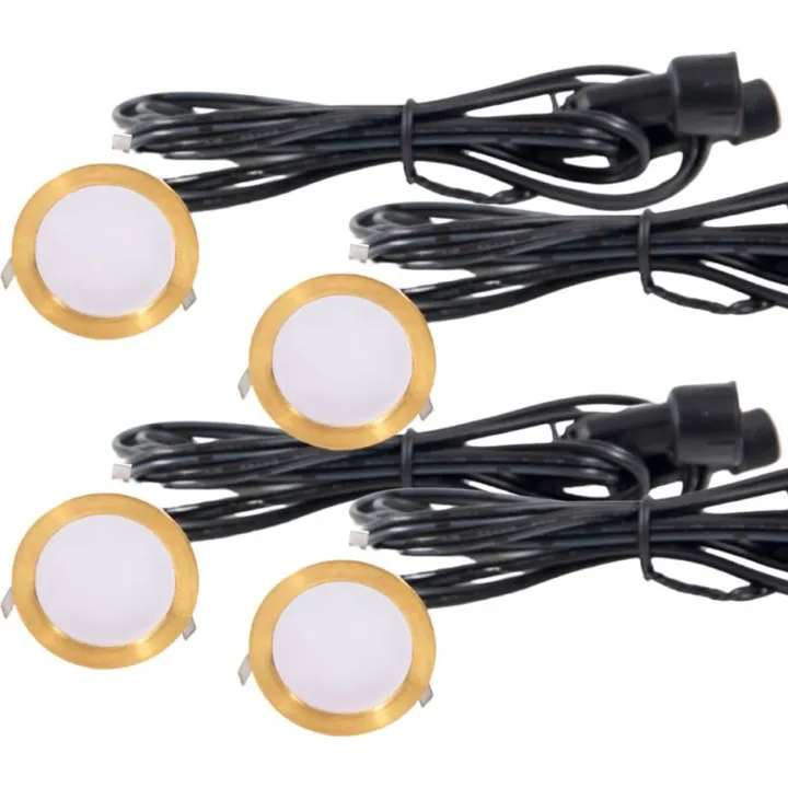 Light By Juul Light By Juhl Cosmos nedgravningsspot, messing, 4-pak – udendørslampe — produktfoto