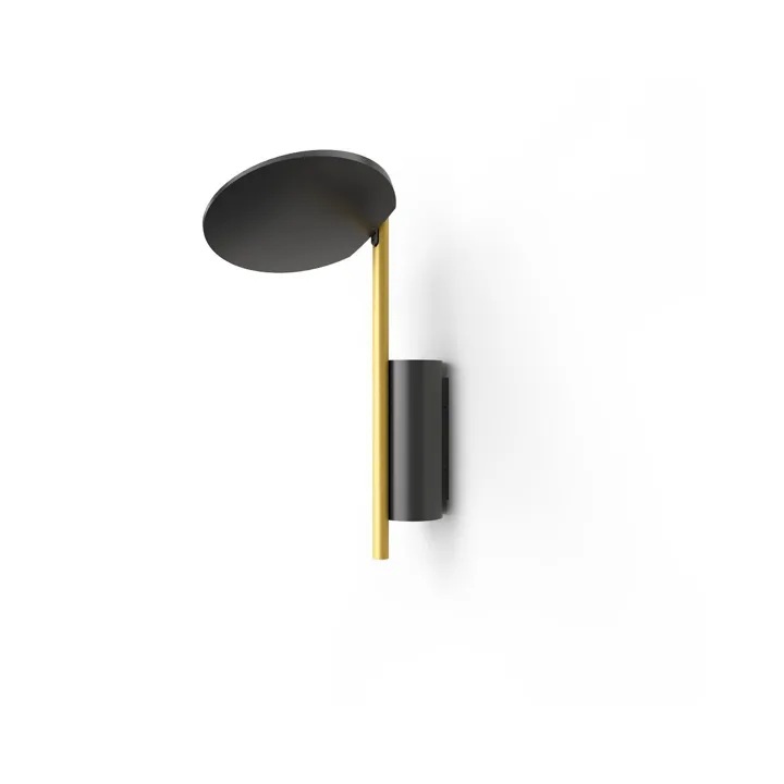Stilnovo Kimia Ø17 Black 9005/Satin Galvanic Gold – væglampe — produktfoto