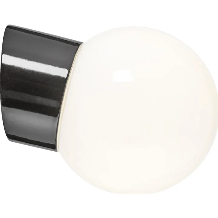 Ifö Electric Classic Glob 150 , blank opal, sort – væglampe — produktfoto