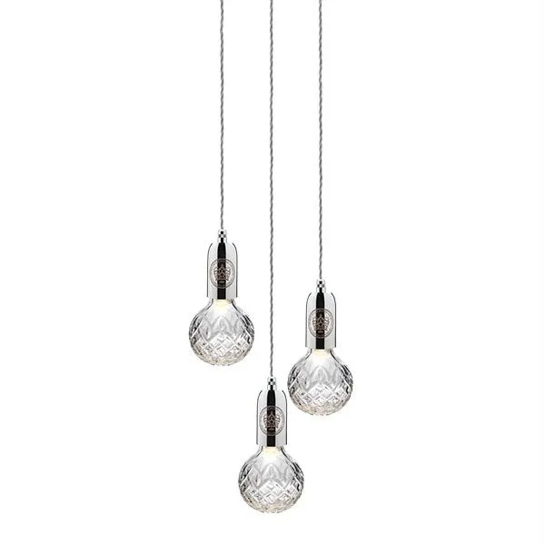 Lee Broom Crystal Bulb 3 Stk Klar/Krom – pendel — produktfoto