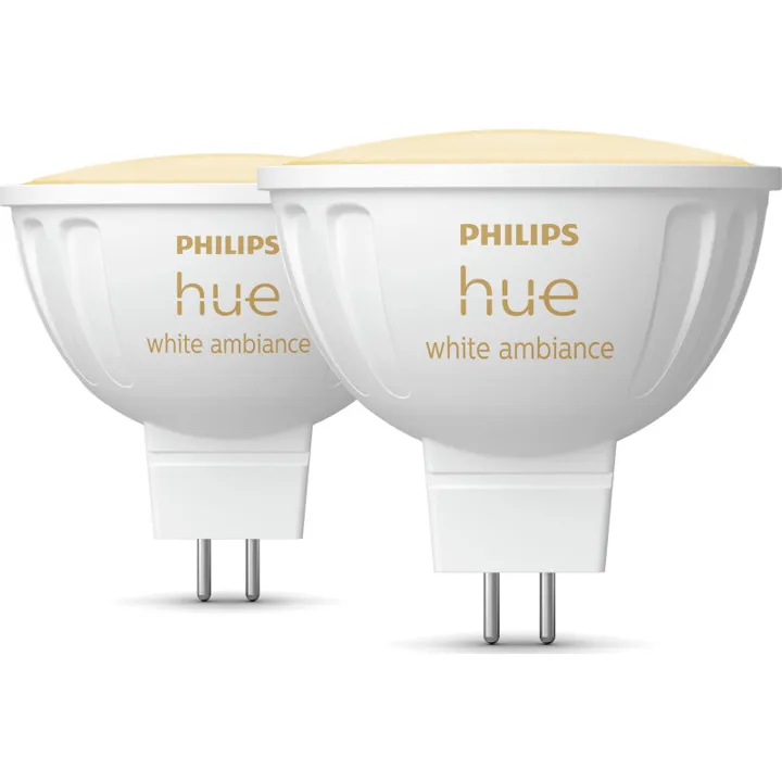 Philips Hue White Ambiance MR16 spotpærer, 5,1W, 12V, 2-pak – pære — produktfoto