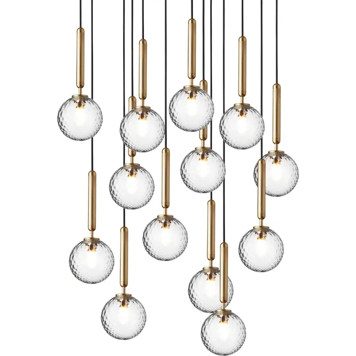 Nuura Miira 13 Lille Messing & Klar Optic – lysekrone — produktfoto