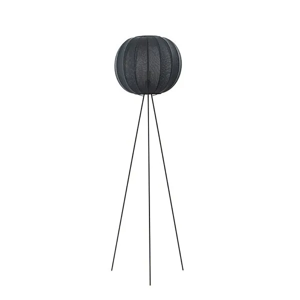 Made By Hand Knit-Wit Round Høj Ø45 Black – gulvlampe — produktfoto