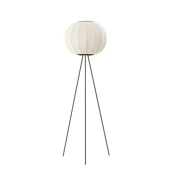 Made By Hand Knit-Wit Round Høj Ø45 Pearl White – gulvlampe — produktfoto