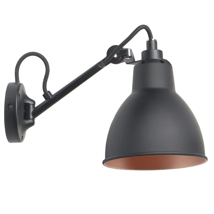 La Lampe Gras N104 Sort/Sort/Kobber – DCWéditions – væglampe — produktfoto