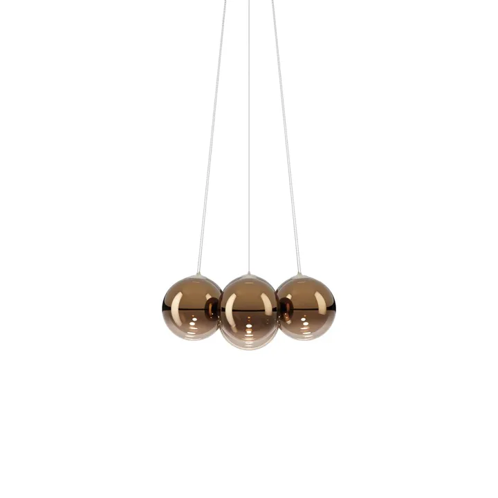 Lodes Random Cloud 7 Ø23 3000K Glossy Bronze/Glas – lysekrone — produktfoto