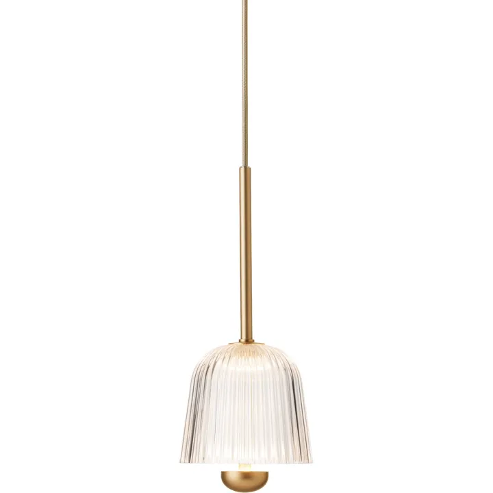 Nuura Asteea 1 Satin Messing/Riflet Klar – pendel — produktfoto