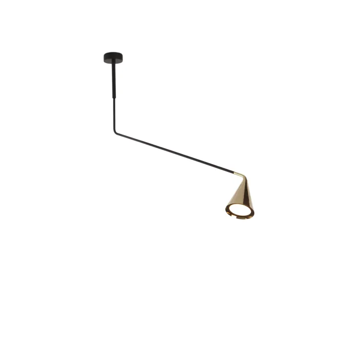 TOOY Gordon 561.11C Mat Sort/Børstet Messing – loftlampe — produktfoto
