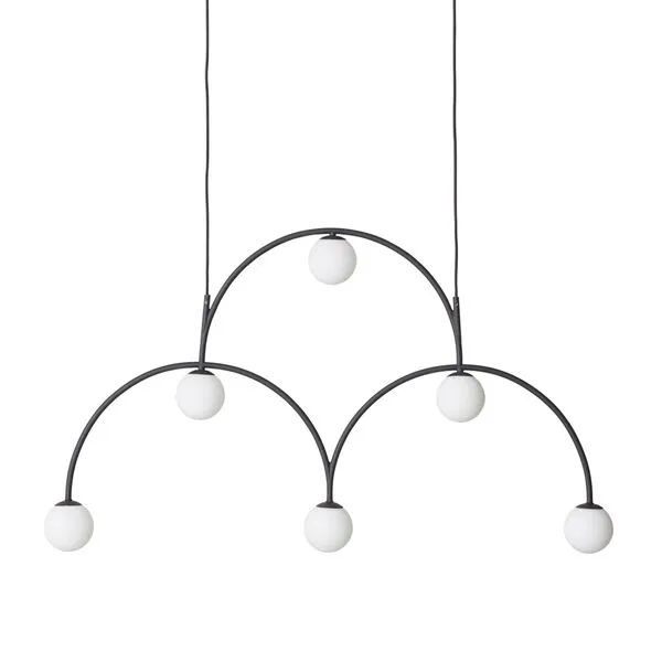 Pholc Bounce 116 Sort & Hvidt Glas – pendel — produktfoto